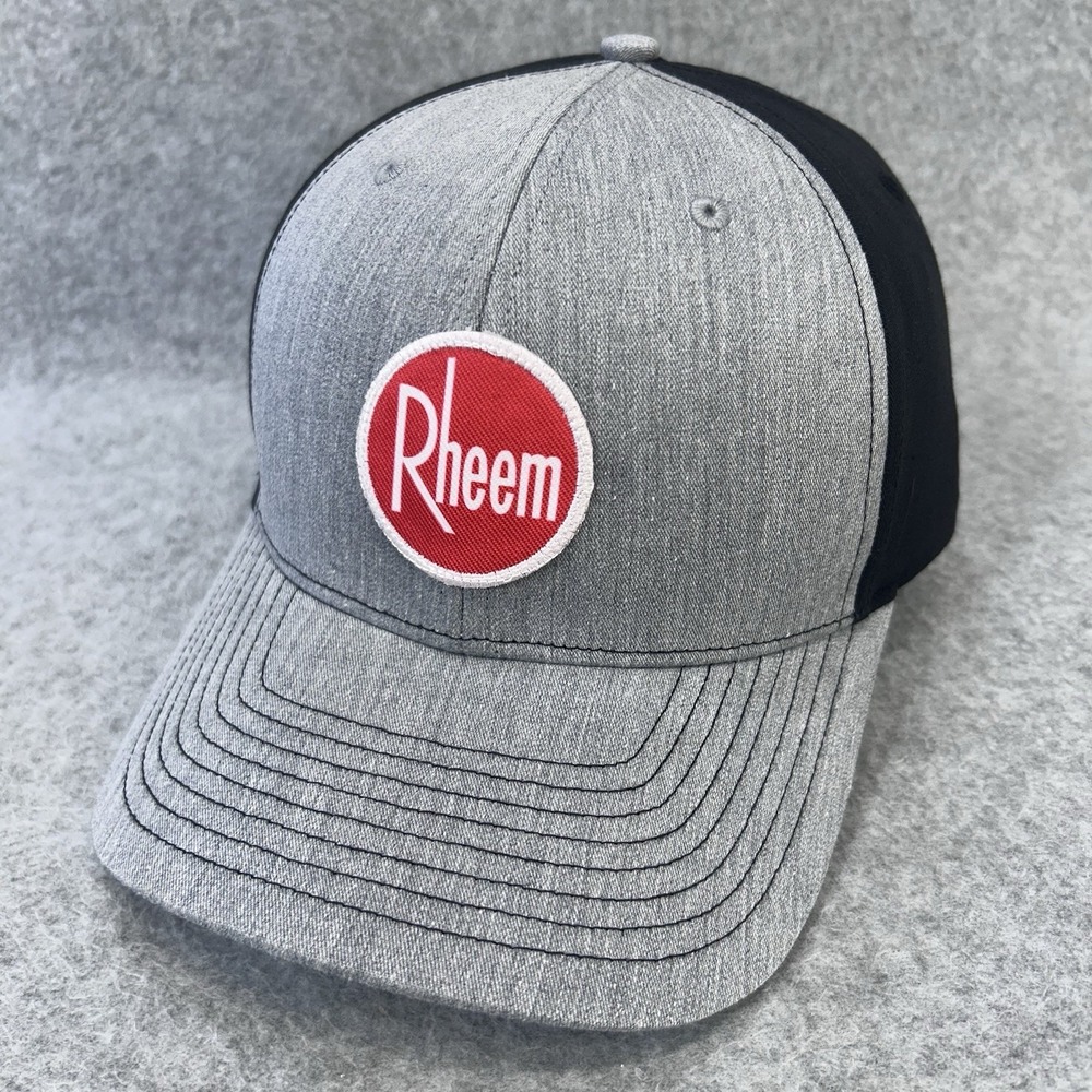 Rheem Richardson 312 Snapback Hat Gray Black Patch Logo Adjustable Cap
